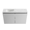 MONDIAZ TURE-DLUX Meuble toilette - 80cm - Plata - EDEN - vasque Opalo - position gauche - 1 trou de robinet SW1104523