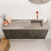 Mondiaz JOYA-DLUX 90cm meuble de toilette - couleur Shadow - Vasque FAYE position Droite Sans trou de robinet couleur Oza. SW1425050