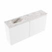 MONDIAZ TURE-DLUX Meuble de toilette 100cm Talc. EDEN lavabo Glace position gauche. Sans trou de robinet. SW1103099