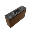 MONDIAZ TURE-DLUX Meuble de toilettes 80 cm Rust. EDEN lavabo Lava position centrale. Sans trou de robinet. SW1103996
