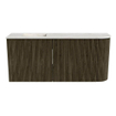 Mondiaz JOYA-DLUX 91.6cm toiletmeubel - ronding rechts kleur Shadow - Wastafel FAYE positie Links Zonder kraangat kleur Ostra. SW1423021