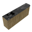 Mondiaz JOYA-DLUX Meuble de salle de bains 111.6cm - arrondi droit couleur Dusk - Vasque FAYE position Gauche 1 trou de robinet couleur Lava SW1423299