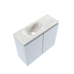 MONDIAZ TURE-DLUX Meuble toilette - 60cm - Clay - EDEN - vasque Ostra - position gauche - 1 trou de robinet SW1104754