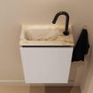 MONDIAZ TURE-DLUX Meuble toilette - 40cm - Linen - EDEN - vasque Frappe - position gauche - 1 trou de robinet SW1102819