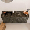 Mondiaz JOYA-DLUX 90cm toiletmeubel - kleur Shadow - Wastafel FAYE positie Links 1 kraangat kleur Lava. SW1422857