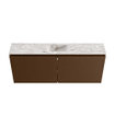 MONDIAZ TURE-DLUX Meuble toilette - 120cm - Rust - EDEN - vasque Glace - position centrale - 1 trou de robinet SW1103509