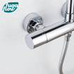 FugaFlow Efficiente Sobrado Ensemble de douche à effet pluie avec thermostat douche de tête 20cm douchette à main 3 positions chrome SW1123835