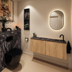 MONDIAZ TURE-DLUX Meuble toilette - 120cm - Washed Oak - EDEN - vasque Lava - position droite - 1 trou de robinet SW1104105