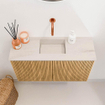 Mondiaz JOYA-DLUX 70cm toiletmeubel - kleur Oak - Wastafel FAYE positie Midden Zonder kraangat kleur Meli. SW1423920