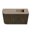 Mondiaz JOYA-DLUX 71.6cm meuble de toilette - arrondi gauche couleur Shadow - Vasque FAYE position Droite Sans trou de robinet couleur Arena SW1424825