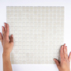 The Mosaic Factory Amsterdam mozaïektegel - 32.2x32.2cm - wand en vloertegel - Vierkant - Glas Light Grey Mat SW62086