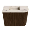 Mondiaz JOYA-DLUX 51.6cm toiletmeubel - ronding rechts kleur Walnut - Wastafel FAYE positie Links Zonder kraangat kleur Nata. SW1424512