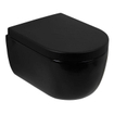 Plieger Kansas Toiletset - UP320 réservoir encastré - WC suspendu - compact - abattant wc - softclose - plaque de commande noire mate - boutons ronds - noir mat SW1223030