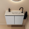 MONDIAZ TURE-DLUX Meuble toilette - 60cm - Plata - EDEN - vasque Opalo - position droite - 1 trou de robinet SW1104445