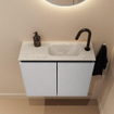 MONDIAZ TURE-DLUX Meuble WC 60 cm Plata. Vasque EDEN Opalo position droite. Avec 1 trou de robinet. SW1104445