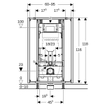 GeberitGISWC-element m. Sigma inbouwreservoir UP320H120 B60-95cm Sigma res12cmm. frontbediening SW1236877