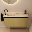 MONDIAZ TURE-DLUX Meuble WC 80cm Oro. EDEN lavabo Frappe position gauche. Avec 1 trou de robinet. SW1102927