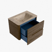 Mondiaz CIRO-DLUX Meuble de salle de bains - 70x45x50cm - Vasque solid surface Arena - 1 lavabo central - 1 trou de robinet - 2 tiroirs - Dusk SW1533078