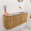 Mondiaz JOYA-DLUX 91.6cm toiletmeubel - ronding links kleur Oak - Wastafel FAYE positie Rechts Zonder kraangat kleur Saba. SW1424203