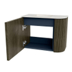 Mondiaz JOYA-DLUX Meuble de toilette 51,6cm - arrondi droit couleur Shadow - Lavabo FAYE position Gauche 1 trou de robinet couleur Ostra. SW1423066