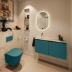 MONDIAZ TURE-DLUX Meuble toilette - 100cm - Smag - EDEN - vasque Frappe - position gauche - sans trou de robinet SW1105203