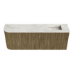 Mondiaz JOYA-DLUX Meuble de salle de bains 111.6cm - arrondi gauche couleur Dusk - Vasque FAYE position Droite 1 trou de robinet couleur Ostra. SW1423436