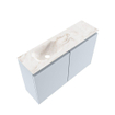 MONDIAZ TURE-DLUX 80cm toiletmeubel Clay. EDEN wastafel Frappe positie links. Met 1 kraangat. SW1102732