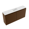 MONDIAZ TURE-DLUX Meuble toilette - 100cm - Rust - EDEN - vasque Opalo - position centrale - 1 trou de robinet SW1104529