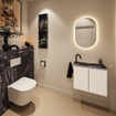 MONDIAZ TURE-DLUX Meuble toilette - 60cm - Talc - EDEN - vasque Lava - position gauche - 1 trou de robinet SW1103618