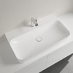 Villeroy & Boch Finion Lavabo - 800 x 470 x 165 mm - Blanc Alpin CeramicPlus - sans trop-plein - meulé SW106486