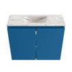 MONDIAZ TURE-DLUX Meuble toilette - 60cm - Jeans - EDEN - vasque Glace - position centrale - sans trou de robinet SW1103346