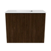 Mondiaz JOYA 50cm meuble de salle de bains - couleur Walnut - Vasque FAYE position Gauche 1 trou de robinet couleur Talc. SW1421228