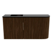 Mondiaz JOYA 81.6cm meuble de toilette - arrondi droit couleur Noyer - Vasque FAYE position Gauche 1 trou de robinet couleur Urban SW1421376