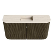 Mondiaz JOYA-DLUX 83.2cm toiletmeubel - ronding links en rechts kleur Shadow - Wastafel FAYE positie Midden 1 kraangat kleur Meli. SW1424922