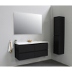 Basic Bella Meuble salle de bains avec lavabo acrylique Blanc 120x55x46cm sans trous de robinet Noir mat SW491743