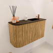 Mondiaz JOYA 71.6cm toiletmeubel - ronding links kleur Oak - Wastafel FAYE positie Rechts 1 kraangat kleur Urban. SW1421199