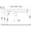 Duravit Vero lavabo rectifié avec 2 trous de robinet avec trop-plein 100x47cm incl. fixation blanc 0290118