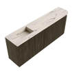 Mondiaz JOYA-DLUX 111.6cm meuble de salle de bains - arrondi droit couleur Shadow - Vasque FAYE position Gauche 1 trou de robinet couleur Nata. SW1425004