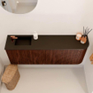 Mondiaz JOYA 111.6cm toiletmeubel - ronding rechts kleur Ruby - Wastafel FAYE positie Links 1 kraangat kleur Urban. SW1421861
