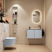 MONDIAZ TURE-DLUX Meuble toilette - 80cm - Clay - EDEN - vasque Glace - position droite - 1 trou de robinet SW1103205