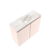 MONDIAZ TURE-DLUX Meuble de toilette 60 cm Rosee. EDEN lavabo Frappe position milieu. Sans trou de robinet. SW1102995