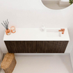 Mondiaz JOYA 100cm toiletmeubel - kleur Walnut - Wastafel FAYE positie Rechts 1 kraangat kleur Talc. SW1421258