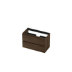 INK Fineer Wastafelonderkast - 80x40x52cm - 2 lades - greeploos - houten keerlijst - MDF Fineer Chocolate SW439208