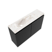 MONDIAZ TURE-DLUX meuble de toilettes 80cm Urban. EDEN lavabo Frappe position gauche. Sans trou de robinet. SW1102627