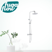 FugaFlow Eccelente Sobrado Ensemble de douche pluie - thermostatique - pommeau 25cm - douchette ronde - Chrome SW1124341