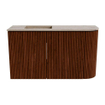 Mondiaz JOYA-DLUX 71.6cm meuble de toilette - arrondi droit couleur Ruby - Lavabo FAYE position Gauche 1 trou de robinet couleur Arena. SW1425292