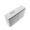 MONDIAZ TURE-DLUX meuble WC 80 cm Plata. Lavabo EDEN Opalo position gauche. Sans trou de robinet. SW1105186