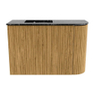 Mondiaz JOYA-DLUX 61.6cm toiletmeubel - ronding rechts kleur Oak - Wastafel FAYE positie Links 1 kraangat kleur Lava. SW1422068