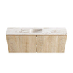 MONDIAZ TURE-DLUX Meuble toilette - 120cm - Washed Oak - EDEN - vasque Frappe - position centrale - 1 trou de robinet SW1103101