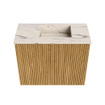 Mondiaz JOYA-DLUX 50cm toiletmeubel - kleur Oak - Wastafel FAYE positie Rechts 1 kraangat kleur Nata. SW1424009
